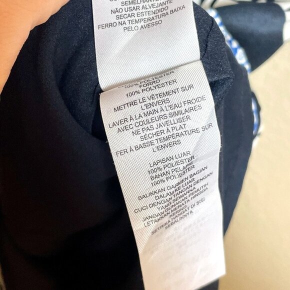 Armani Exchange Mini Dress Womens Size 2 Navy Blue Long Sleeve Geometric - Picture 8 of 12